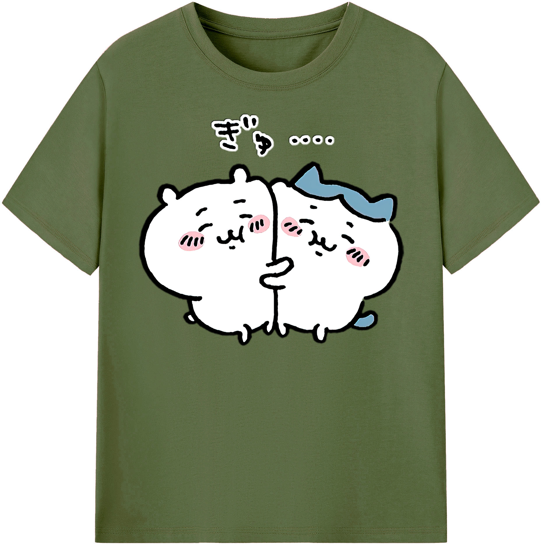 （画像用） ちいかわ ハチワレ Chii-kawa hachiware 綿100％半袖Tシャツ（フロントプリント）